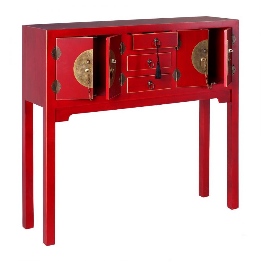 ️ Consola China Oriental 4 Puertas Roja IX51148 | ️ Nuryba