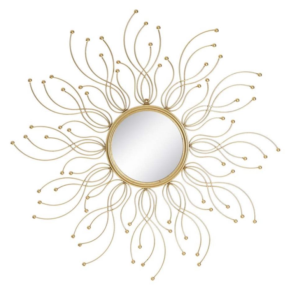 Espejo sol decorativo dorado 85 cm IX106064