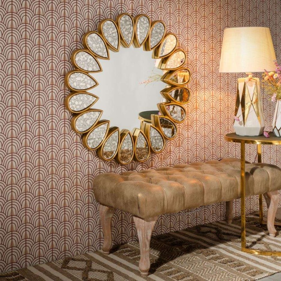 ️ Espejo sol dorado decorativo 80 cm IX107645 | ️ Nuryba