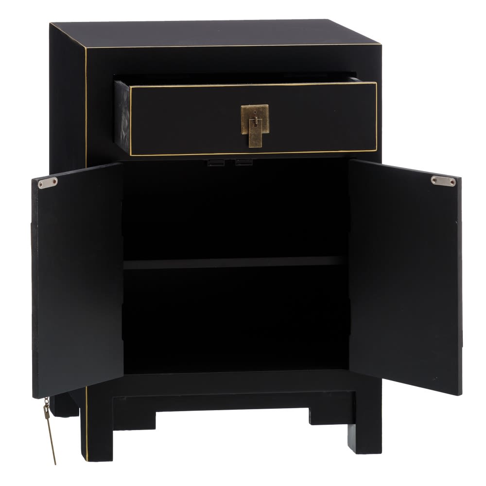 ️ Mesita de noche china Hangzhou negra IX151201 | ️ Nuryba