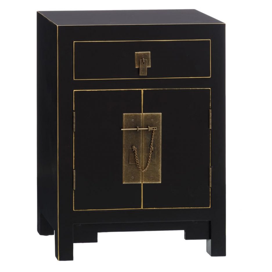 ️ Mesita de noche china Hangzhou negra IX151201 | ️ Nuryba