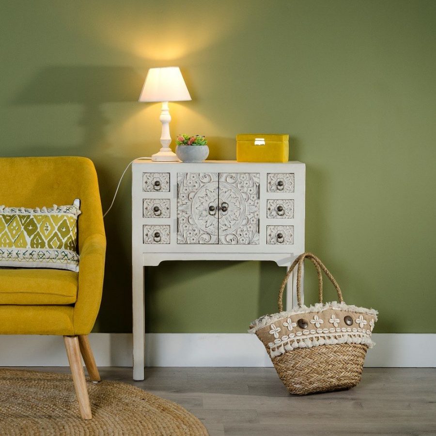 ️ Consola China Oriental 2 Puertas Blanco Rozado IX103161 | ️ Nuryba