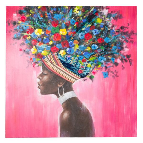 Pintura africana cuadro mujer 120 cm IX151612