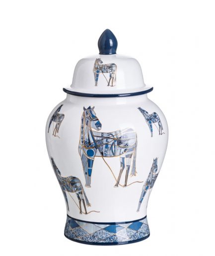 Jarrón chino decorativo blanco azul Xiluzhen 38 cm IX151890