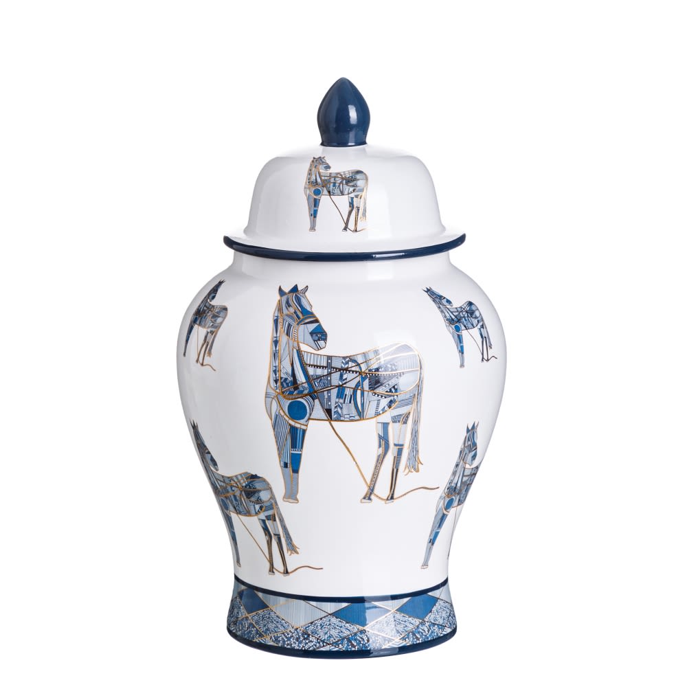 ️ Jarrón chino decorativo blanco azul Xiluzhen 38 cm IX151890 | ️ Nuryba