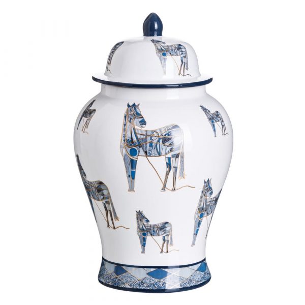 Jarrón chino decorativo blanco azul Xiluzhen 48 cm IX151891