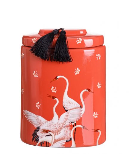 Jarrón chino decorativo naranja Shiyan 31 cm IX151892