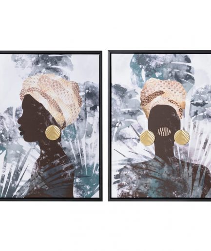 Juego de cuadros mujeres africanas 60 cm IX153159