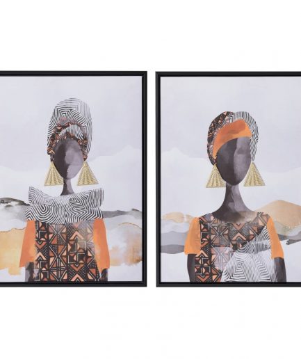 Juego de cuadros mujeres africanas 60 cm IX153160