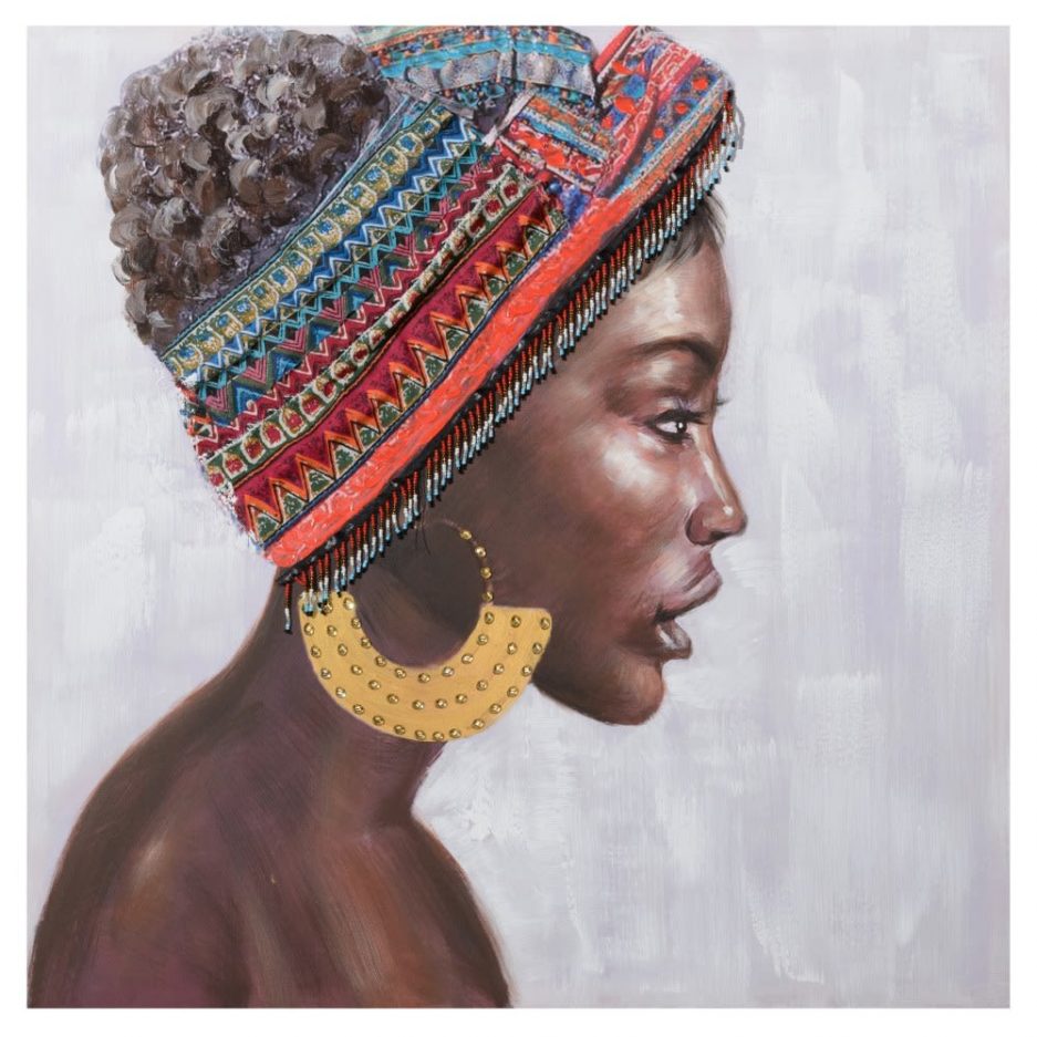 Cuadro mujer africana 80 cm IX154363