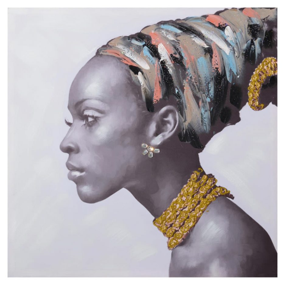 Cuadro mujer africana 80 cm IX154364