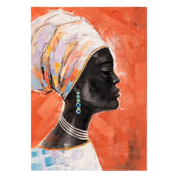 Pintura africana cuadro mujer 100 cm IX600417
