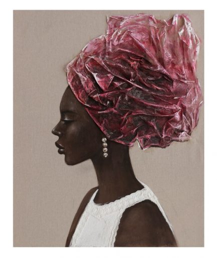 Pintura africana cuadro mujer 100 cm IX600418