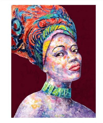 Cuadro pintura mujer africana 100 cm IX600750